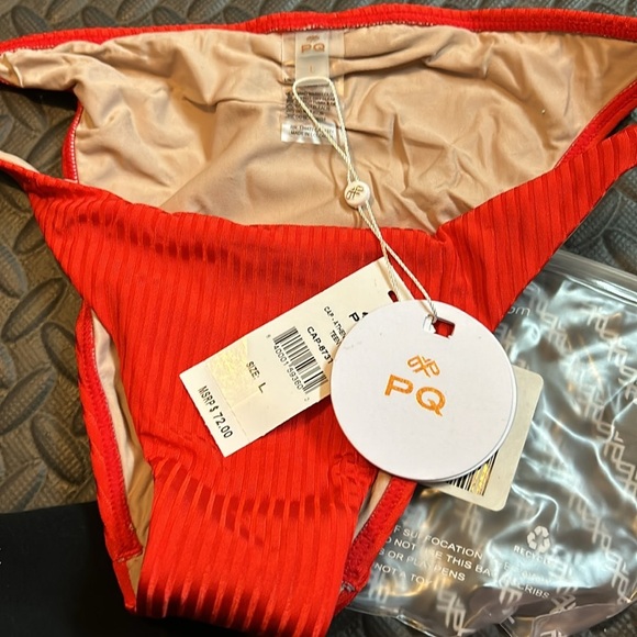 PQ Swim Red Athena bikini bottom teeny size L - Picture 10 of 13